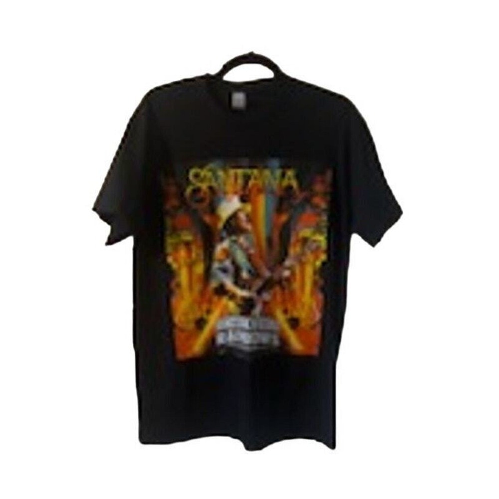 Santana Mens Tour Graphic T Shirt Crewneck Short‎ Sleeve Black Size Small